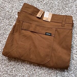 PrAna Stretch Zion II Men 42x30 Slim Fit Tapered Leg Cargo Pants Sepia Brown New